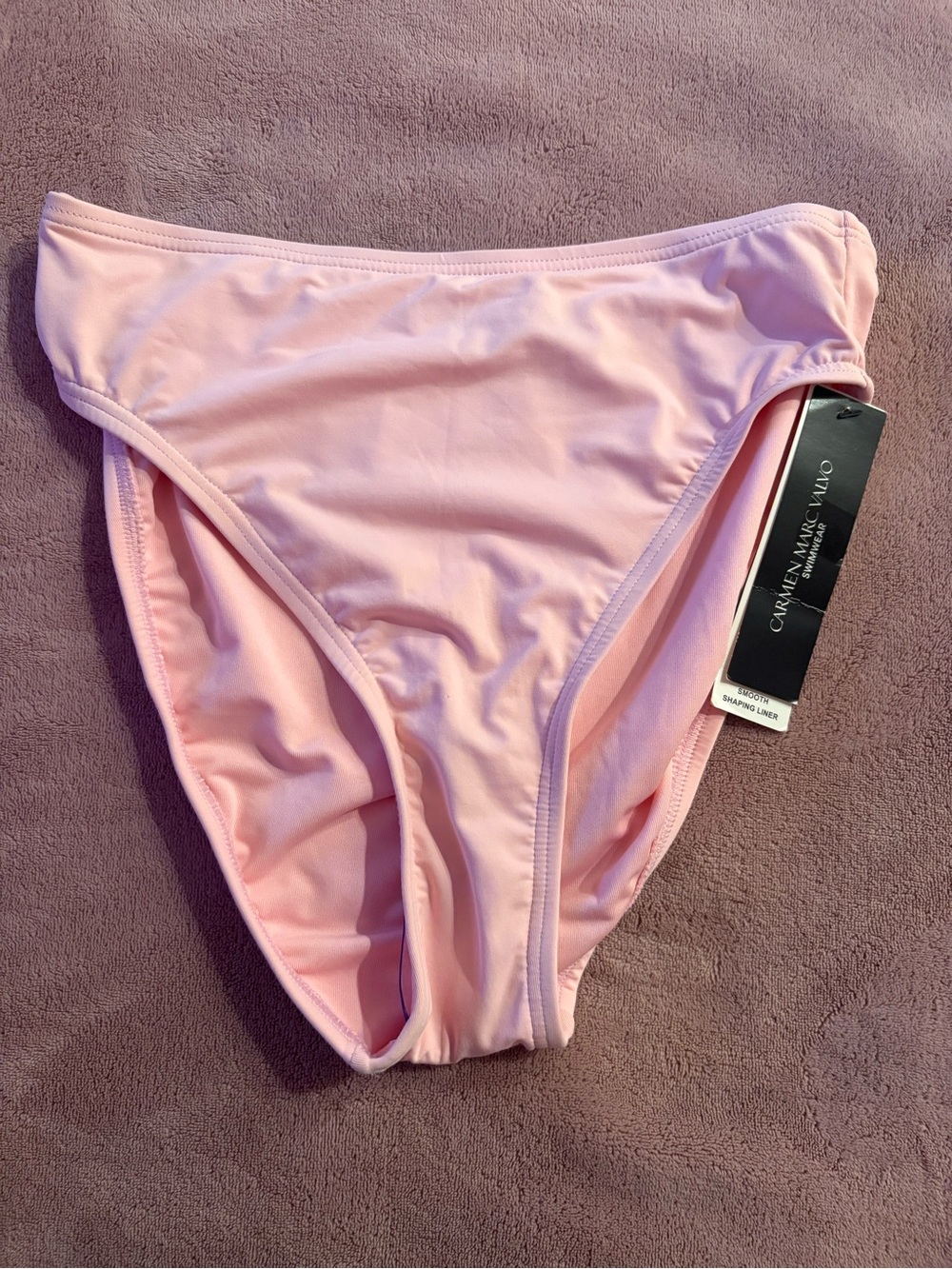 Carmen Marc Valvo Light Pink High-Cut Bikini Bottom